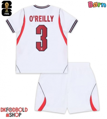England Nico O'Reilly #3 Hjemmebanesæt Børn VM 2026 Kort ærmer (+ korte bukser)